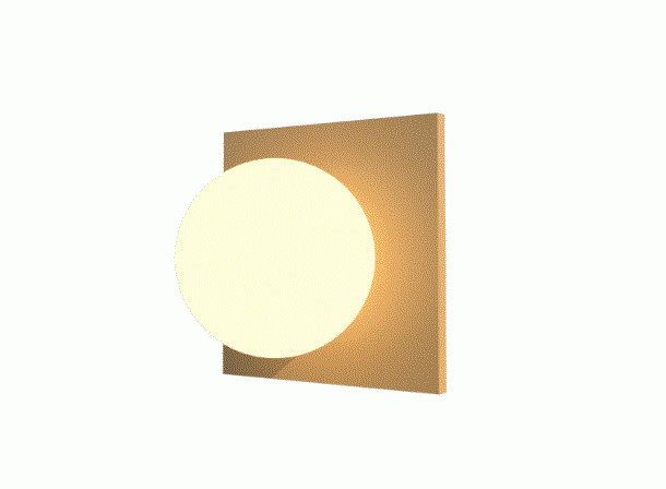 Arandela Fox Lustres Orb Madeira e Vidro 1L G9 300x300x150mm AR84