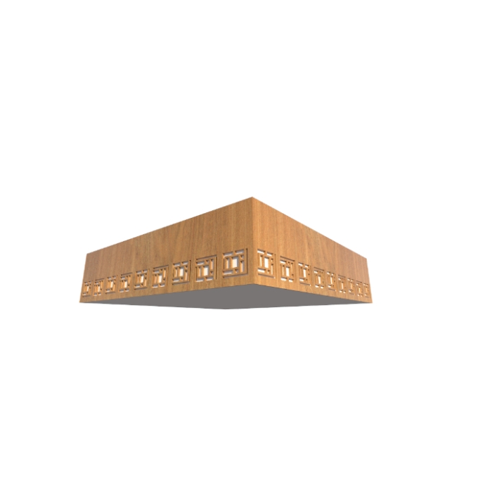 Plafon Fox Lustres Laser Madeira e Acrílico 3L E27 150x400x400mm P19