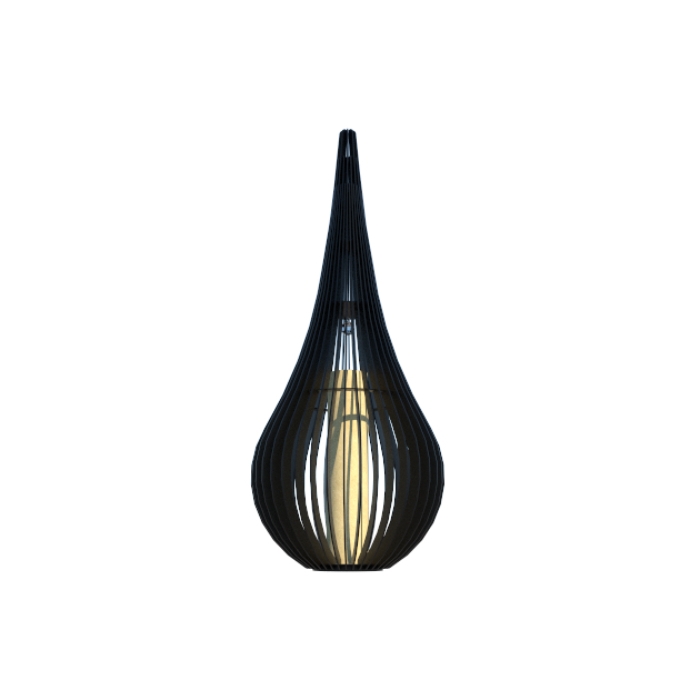 Luminária de Chão Fox Lustres Ripada Madeira 1L E27 1200x500mm 5410