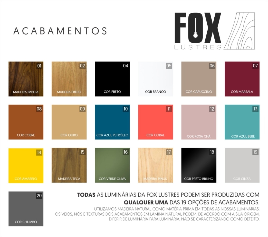 Pendente Fox Lustres Madeira Ripada 1L E27 Ø520x490mm L70