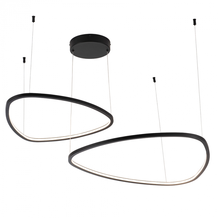 Pendente Casual Light Studioluce Bert  Preto 72 watts  3000K Ø800x15mm PD1735PT