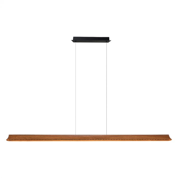 Pendente Casual Light Studioluce Gaia Preto e Madeira 48 watts 3000K 1540x50x55mm PD1831PTMD