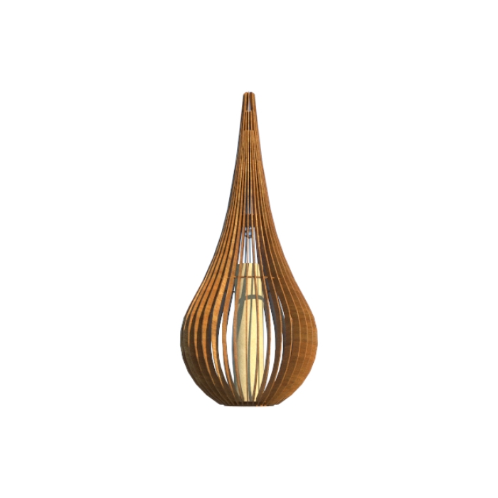 Luminária de Chão Fox Lustres Ripada Madeira 1L E27 700x320mm 5404