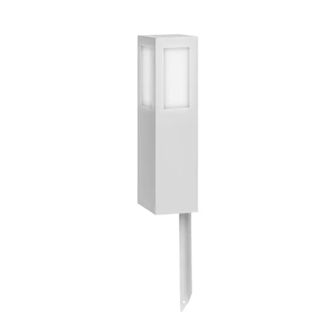 Poste Balizador Quadrado Belly Iluminação Alumínio Espeto 1L E27 200mm PST-414/20