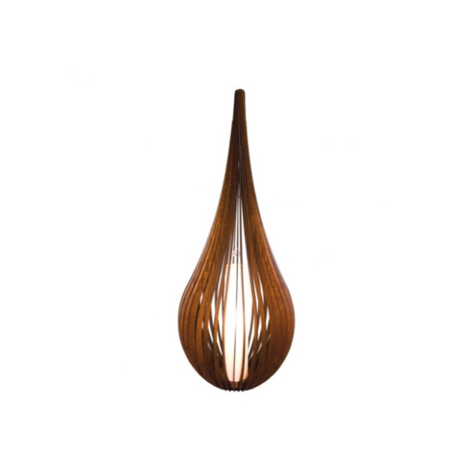 Luminária de Chão Fox Lustres Ripada Madeira 1L E27 700x320mm 5404