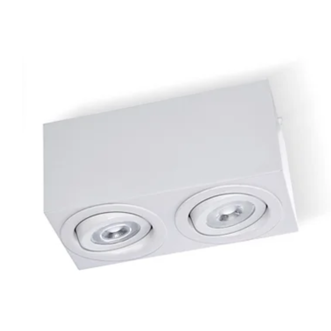 Plafon Sobrepor Retangular Face Reta Belly Iluminação Alumínio 2L PAR30 170x340x120mm PF-151/2