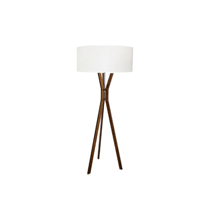 Luminária de Chão Fox Lustres Clean Madeira 1L E27 1520x600mm 5420