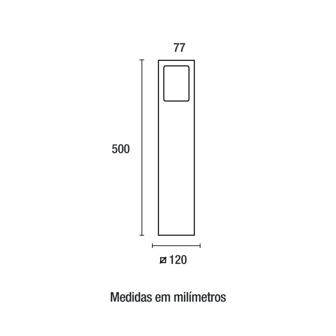 Poste Balizador Germany Garten Alumínio e Vidro Pontilhado 1L E27 IP54 500mm