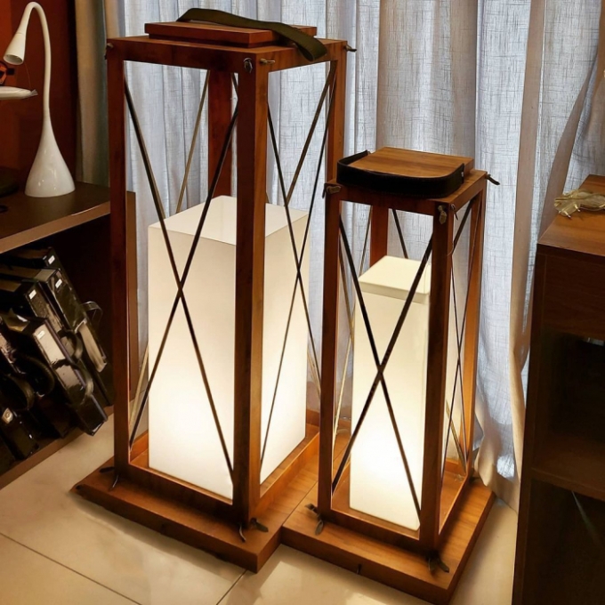Luminária de Chão Fox Lustres Madeira 1L E27 800x450x450mm 5401