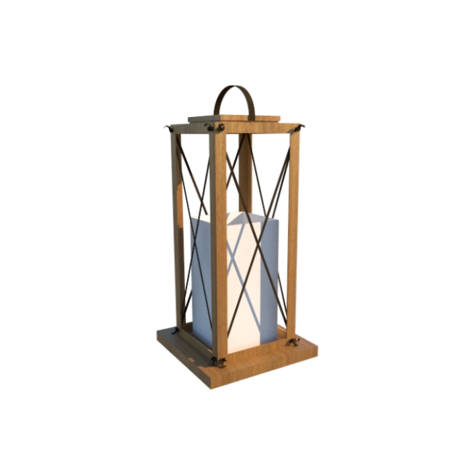 Luminária de Chão Fox Lustres Madeira 1L E27 800x450x450mm 5401