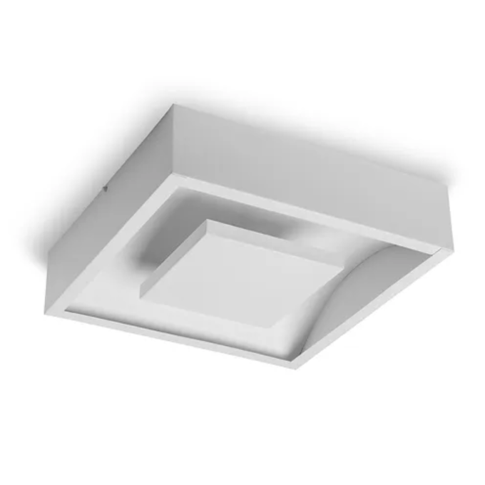 Plafon Rebatedor Belly Iluminação Alumínio Luz Indireta 4L E27 Branco 600x600mm PF-160/60