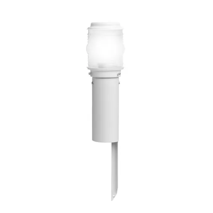 Poste Balizador Redondo Belly Iluminação Alumínio Espeto Vidro Sinaleiro 1L E27 300mm PDT-401/30