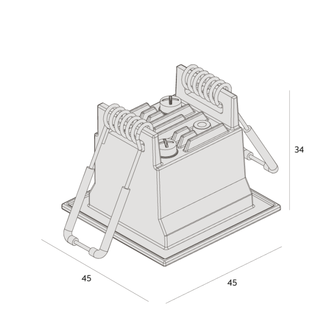 Luminária de Embutir Interlight Picco Pro 2,5 watts IRC95 Bivolt 45x45x34mm 4471