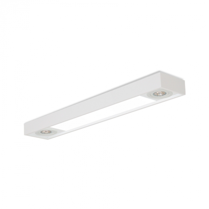 Plafon Usina Tropical Retangular 4L T8 + 2L PAR20 150X900X120mm 4015/90FPAR
