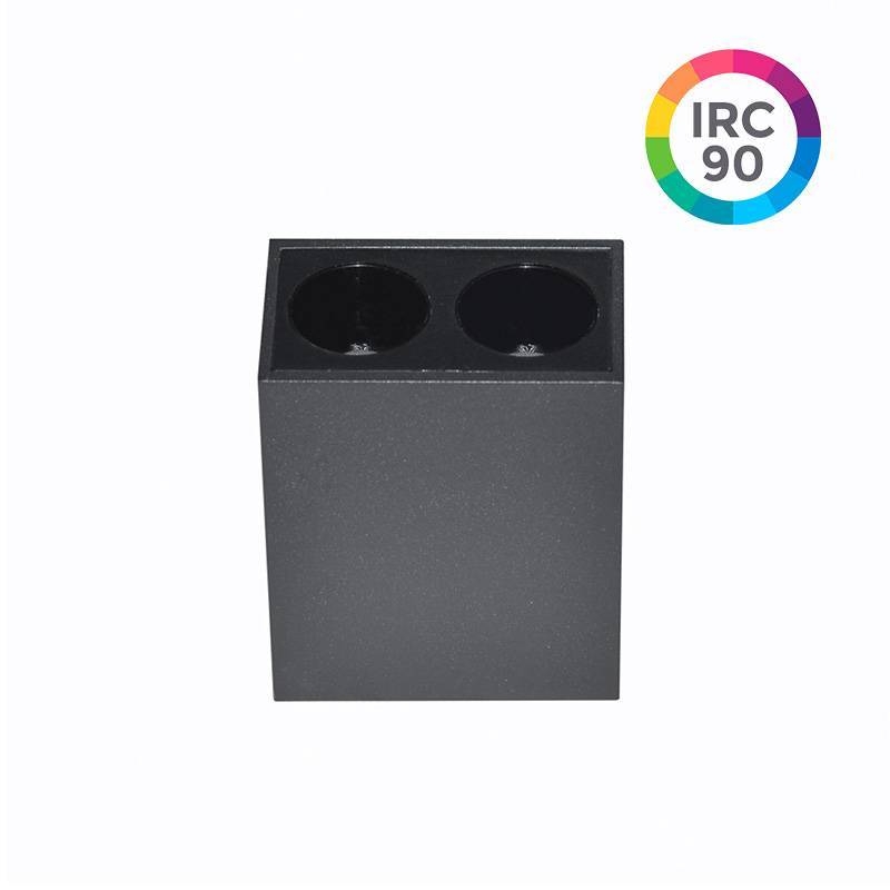  Spot Sobrepor Nordecor Downlight Powerus 2 Focos 4 watts 3000K Preto IRC90 38° Bivolt 55x36x70mm 6398