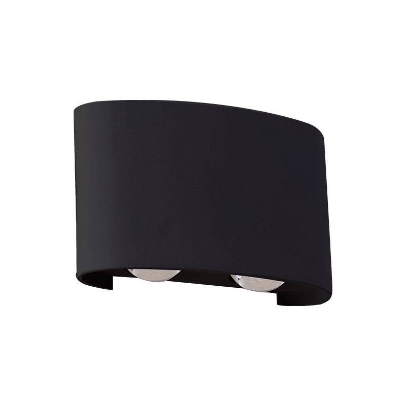 Arandela Nordecor Ranne Facho Duplo Preta 12 watts 3000K IP65 Bivolt 80x125x30mm 2336