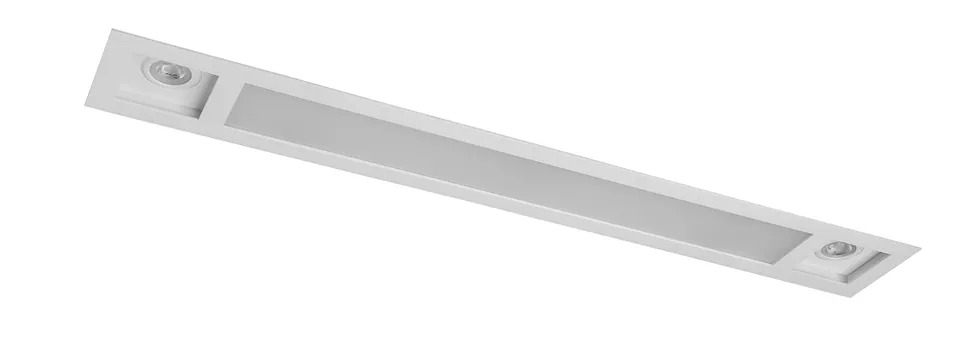 Luminária Retangular Embutir Slim Plana Belly Iluminação 2L T8 600mm + 2L PAR 20 L-600/1