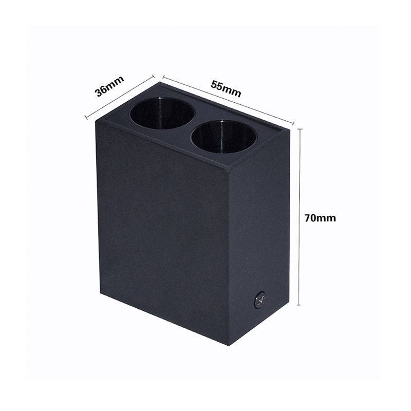  Spot Sobrepor Nordecor Downlight Powerus 2 Focos 4 watts 3000K Preto IRC90 38° Bivolt 55x36x70mm 6398