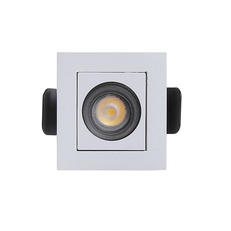 Embutido Nordecor Downlight Powerus Branco e Preto 2 watts 3000K IRC90 15° Bivolt 46x46x52mm 6427