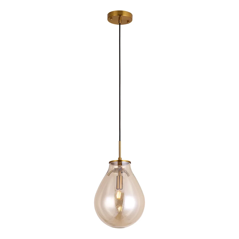 Pendente Bella Caju Bronze e Conhaque 1L E27 Ø215x295mm RZ001ES PREN
