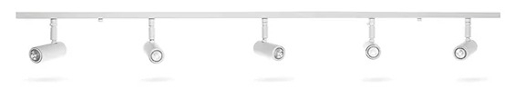 Spot Tipo Trilho Fixo Articulado Belly Iluminação Alumínio Canopla 1200mm 5L MR16 E-085/5