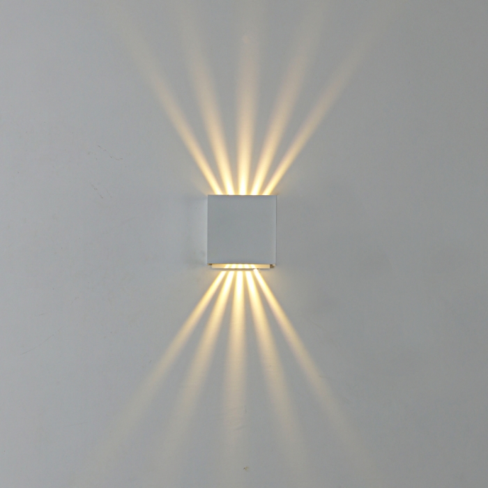 Arandela Nordecor Moniu Facho Duplo Branca 10 watts 3000K IP65 Bivolt 100x100x60mm 2015