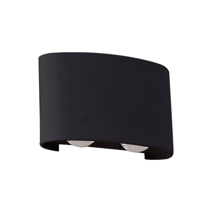 Arandela Nordecor Ranne Facho Duplo Preta 12 watts 3000K IP65 Bivolt 80x125x30mm 2336