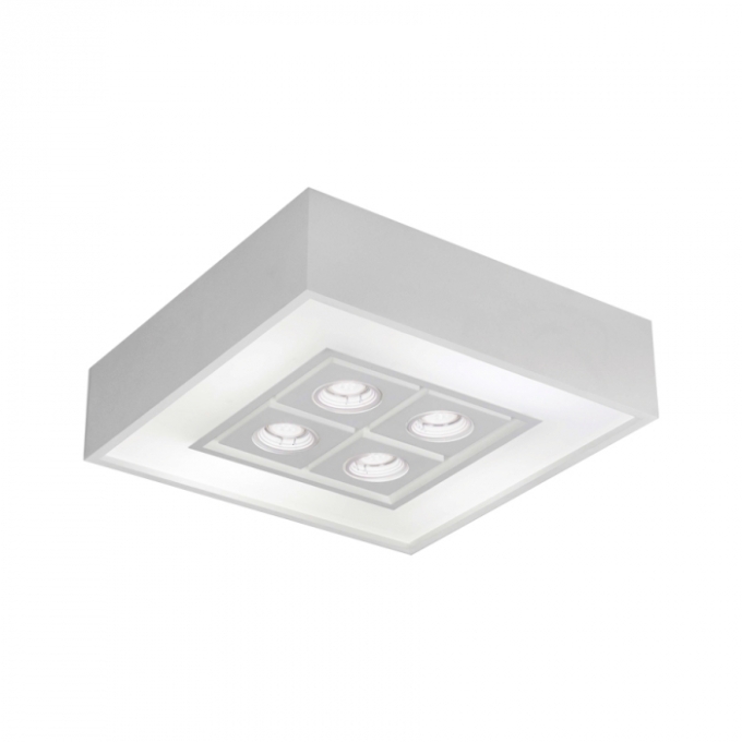 Plafon Usina Focus 4L E27 + 4L MR16 450X450X120mm 4550/46