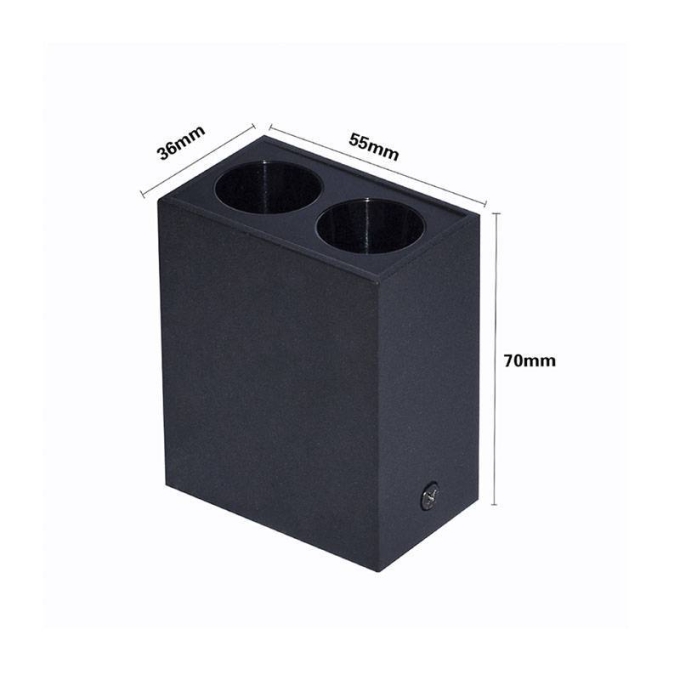  Spot Sobrepor Nordecor Downlight Powerus 2 Focos 4 watts 3000K Preto IRC90 38° Bivolt 55x36x70mm 6398