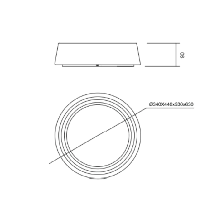 Plafon Usina Dândi Led 30,5 watts Ø530X90mm 19000/53LED