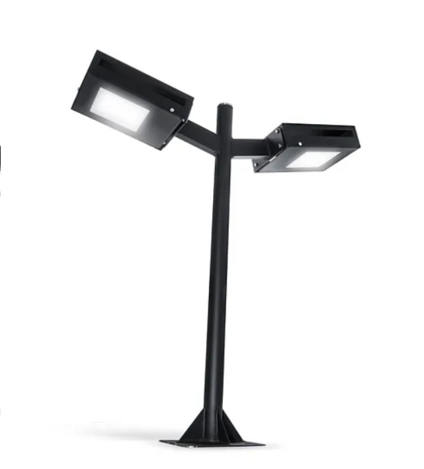 Poste Tubo Redondo Belly Iluminação Tubo 3'' com 02 Pétalas 2L E27 4 metros PST-400/2B