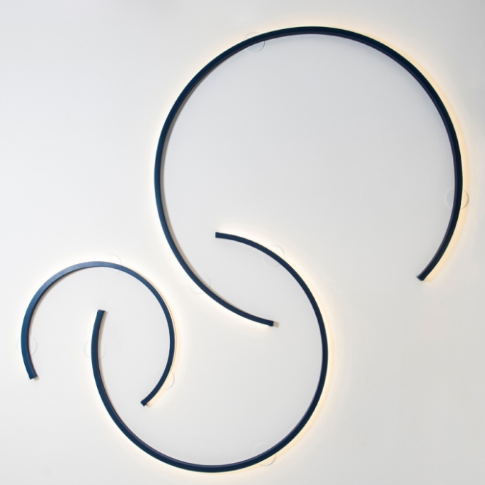 Plafon Arandela Usina Volta Meia Lua Interna (Fita de Led Não Inclusa) Ø750X23mm 16657/75