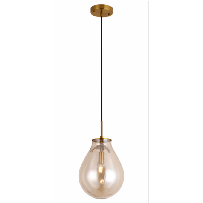 Pendente Bella Caju Bronze e Conhaque 1L E27 Ø215x295mm RZ001ES PREN