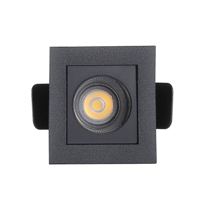 Embutido Nordecor Downlight Powerus Preto 2 watts 3000K IRC90 38° Bivolt 46x46x52mm 6370