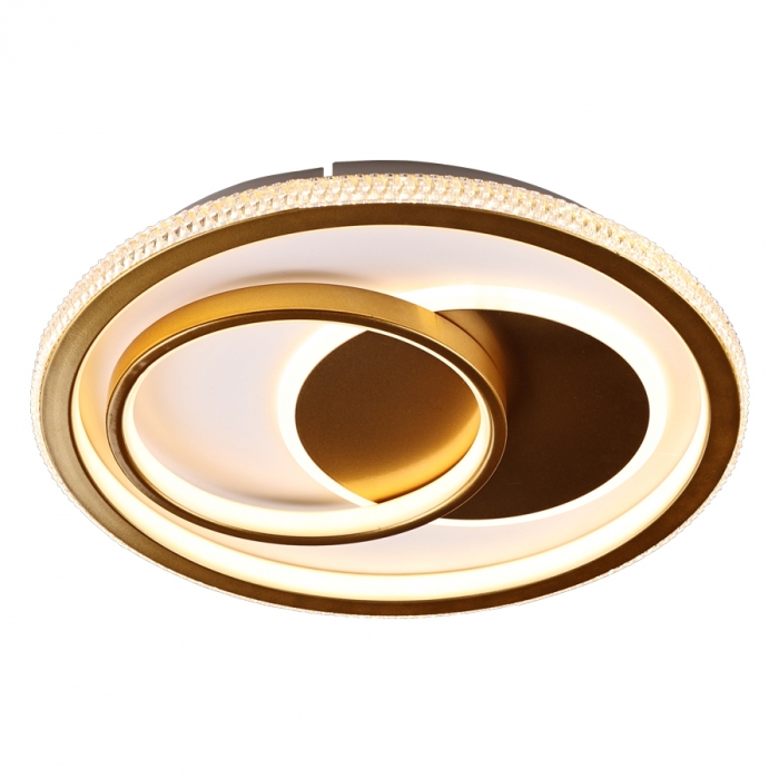 Plafon Usina Imports Mileto Redondo Duplo Champagne 62 watts 3000K Bivolt Ø490X50mm UI20052/43CP-M