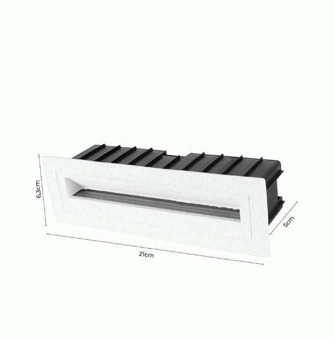 Balizador Nordecor Linder Retangular Branco 6 watts 3000K IP65 Bivolt 63x210x50mm 2022