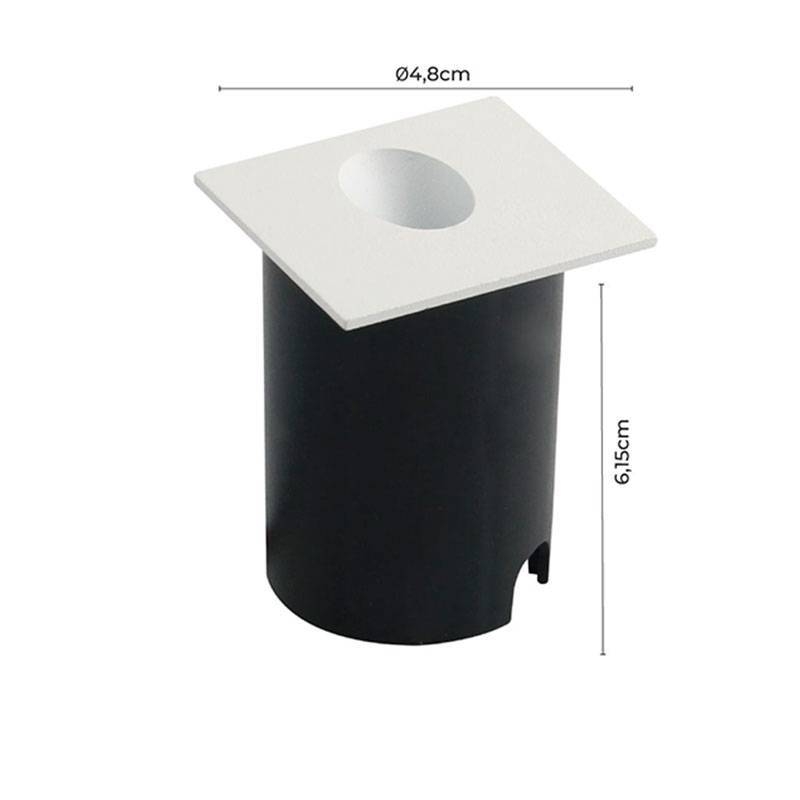 Balizador Nordecor Fery Quadrado Branco 2,4 watts 3000K IP65 Bivolt 48x48x61mm 2013