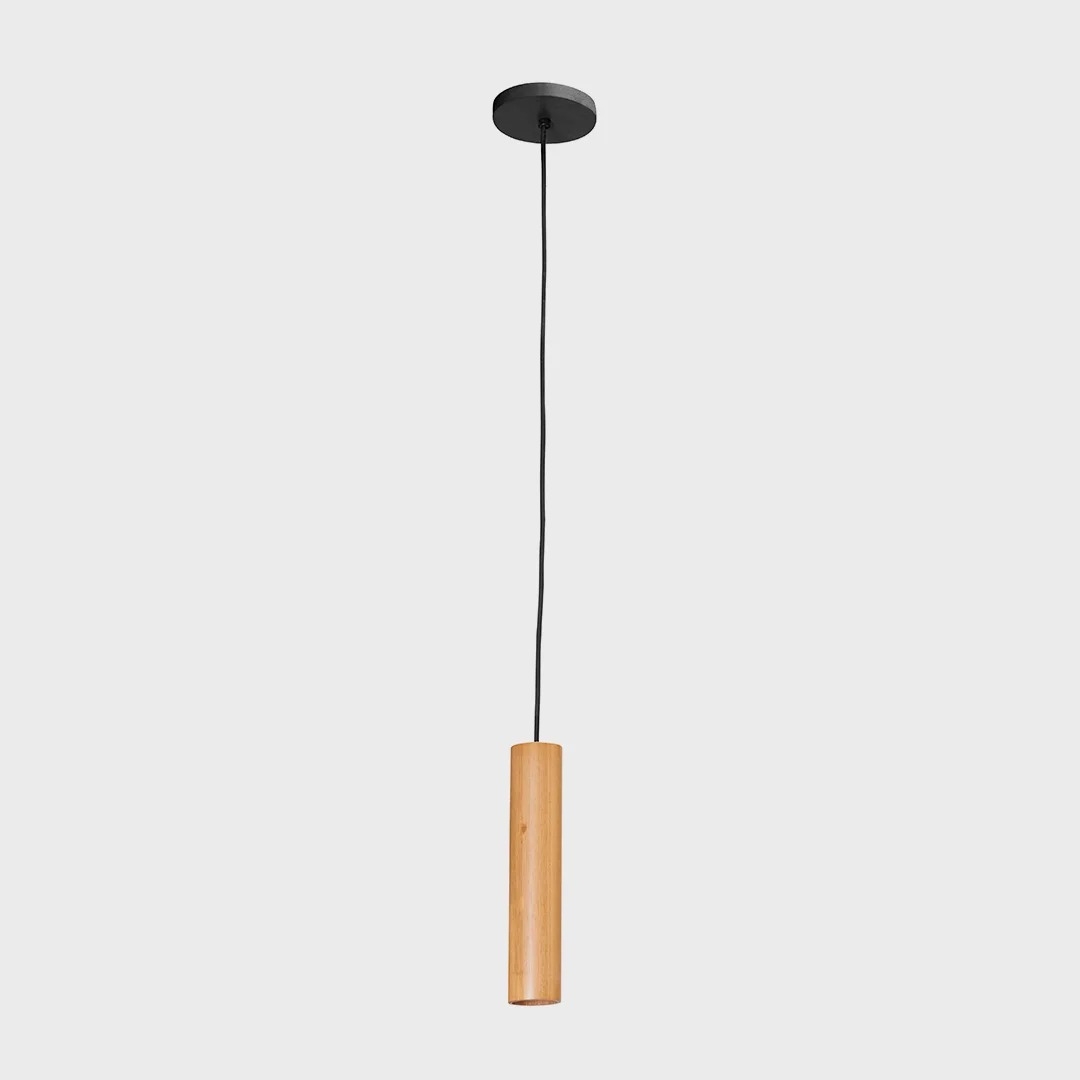 Pendente Madelustre Point Madeira 1L Mini Dicróica 250mm 3272