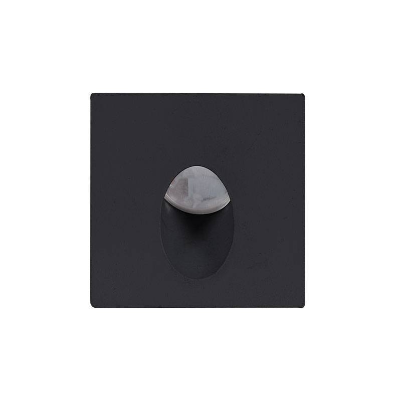 Balizador Nordecor Fery Quadrado Preto 2,4 watts 3000K IP65 Bivolt 48x48x61mm 2373