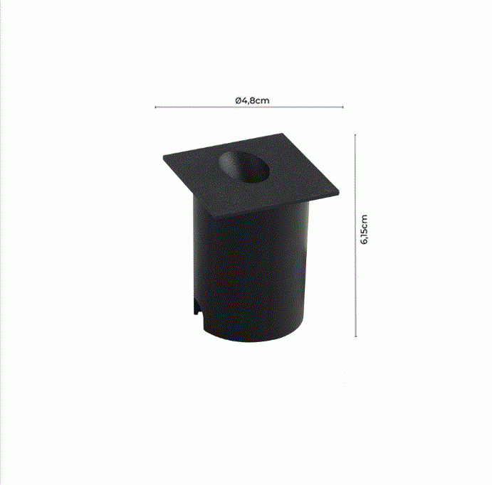 Balizador Nordecor Fery Quadrado Preto 2,4 watts 3000K IP65 Bivolt 48x48x61mm 2373