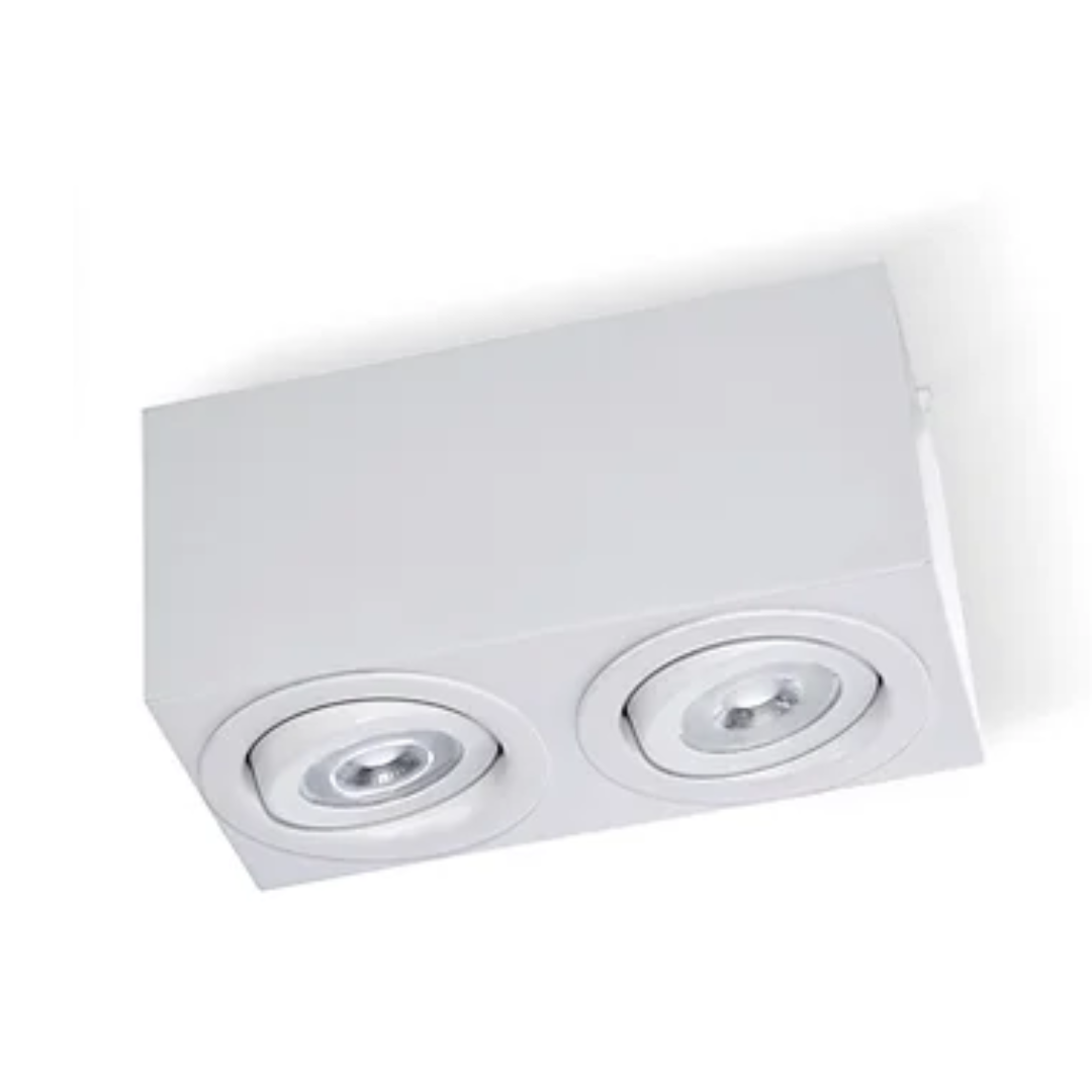 Plafon Sobrepor Retangular Face Reta Belly Iluminação Alumínio 2L AR70 120x240x90mm PF-145/2