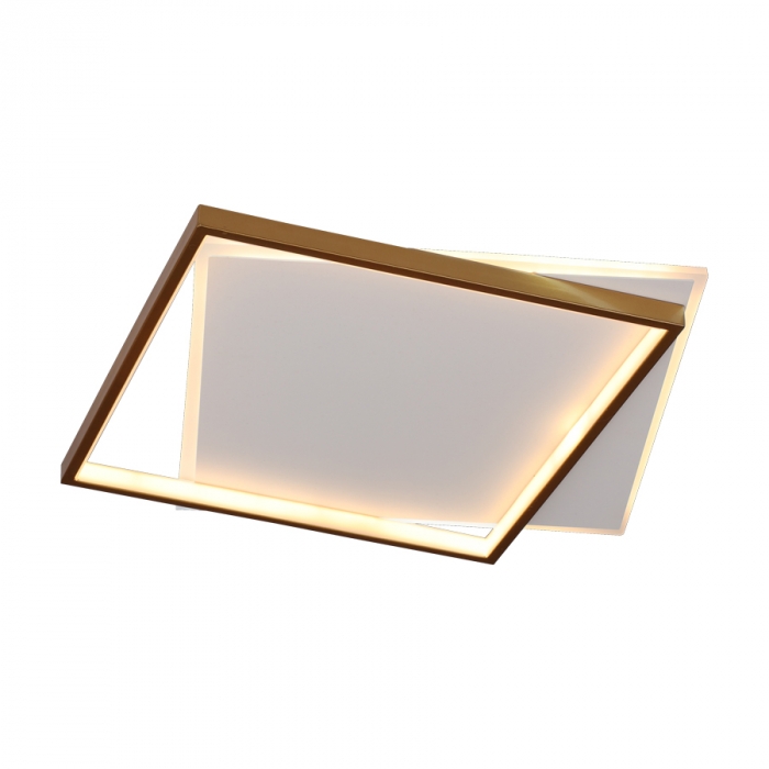 Plafon Usina Imports Crush Quadrado Duplo Champagne 50 watts 3000K Bivolt 500X490X50mm UI20030/50CP-M
