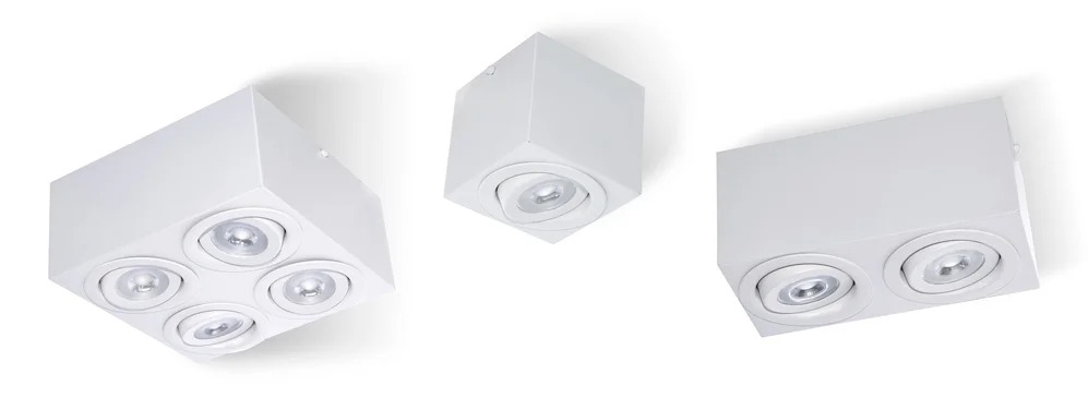 Plafon Sobrepor Quadrado Face Reta Belly Iluminação Alumínio 1L PAR20 120x120x120mm PF-149/1