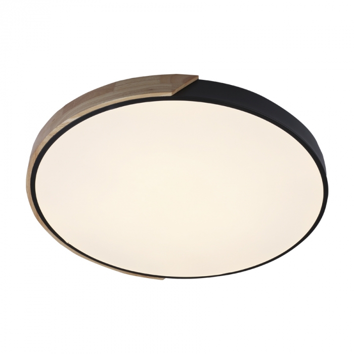 Plafon Usina Imports Ipê Preto + Madeira Redondo 45 watts 3000K Bivolt Ø620X50mm UI20035/62PT