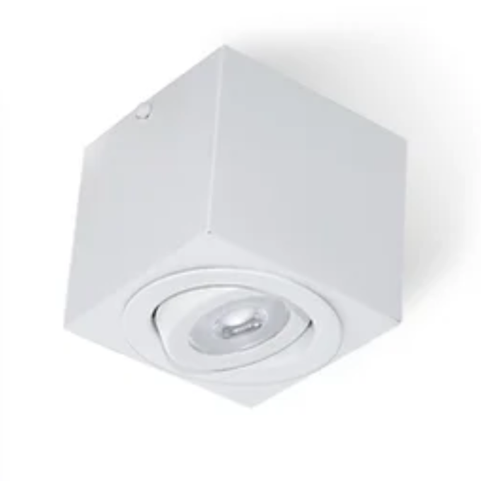 Plafon Sobrepor Quadrado Face Reta Belly Iluminação Alumínio 1L AR111 170x170x90mm PF-153/1