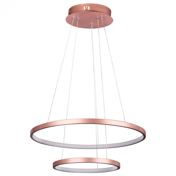 Pendente Usina Imports Orlo Duo 2 Aros Cobre 40 watts 3000K Bivolt Ø300+Ø500X1500mm UI20005/3050CB-M
