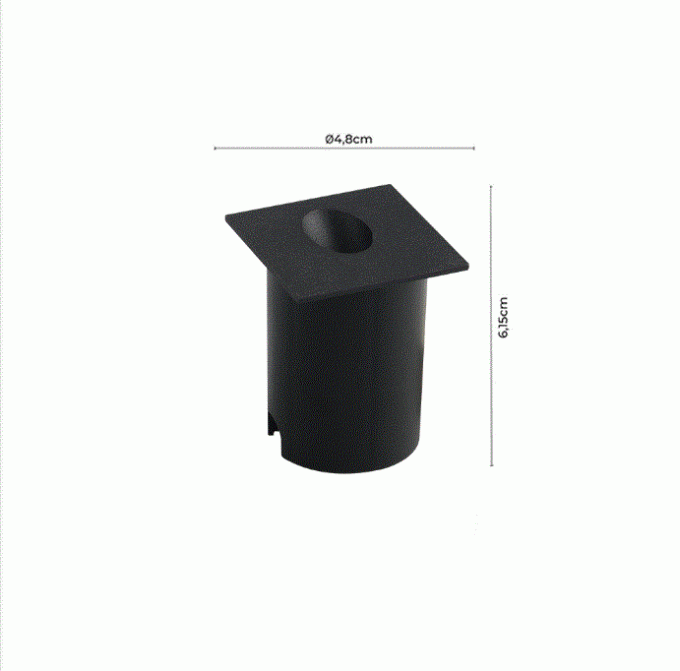 Balizador Nordecor Fery Quadrado Preto 2,4 watts 3000K IP65 Bivolt 48x48x61mm 2373