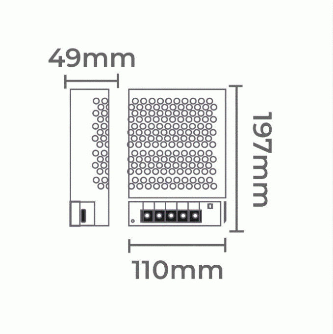 Fonte 24V Nordecor Chaveada 12,42A 300 watts Bivolt IP20 197x110x49mm 7076