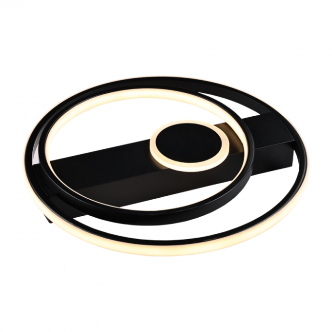 Plafon Usina Imports Chamego Redondo Preto 42 watts 3000K Bivolt Ø420X70mm UI20055/42PT