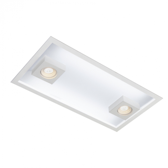 Embutido Usina Box Iluminação 2 Lados 4L T8 600mm + 2L MR16 ﻿325x650x100mm 30326/65F